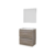 Basic Basic 39 badmeubelset met spiegel op plaat, greeploze wastafelonderkast met 2 lades en acryl wastafel zonder kraangaten 60 x 39 cm, scotch oak | 8718835110956