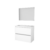 Basic Basic 39 badmeubelset met spiegel op plaat, greeploze wastafelonderkast met 2 lades en acryl wastafel zonder kraangaten 80 x 39 cm, ice white | 8718835110994