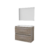 Basic Basic 39 badmeubelset met spiegel op plaat, greeploze wastafelonderkast met 2 lades en acryl wastafel zonder kraangaten 80 x 39 cm, scotch oak | 8718835111014