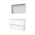 Basic Comfort 39 badmeubelset met spiegelkast, greeploze wastafelonderkast met 2 lades en acryl wastafel met 2 kraangaten 100 x 39 cm, ice white | 8718835111533