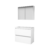 Basic Comfort 39 badmeubelset met spiegelkast, greeploze wastafelonderkast met 2 lades en acryl wastafel zonder kraangaten 80 x 39 cm, ice white | 8718835111410