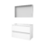 Basic Comfort 46 badmeubelset met spiegelkast, greeploze wastafelonderkast met 2 lades en acryl wastafel met 1 kraangat 100 x 46 cm, ice white | 8718835112974