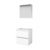 Basic Comfort 46 badmeubelset met spiegelkast, greeploze wastafelonderkast met 2 lades en acryl wastafel zonder kraangaten 60 x 46 cm, ice white | 8718835112820